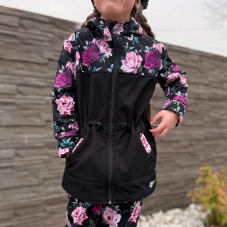 Dětská softshellová parka - Růže černá